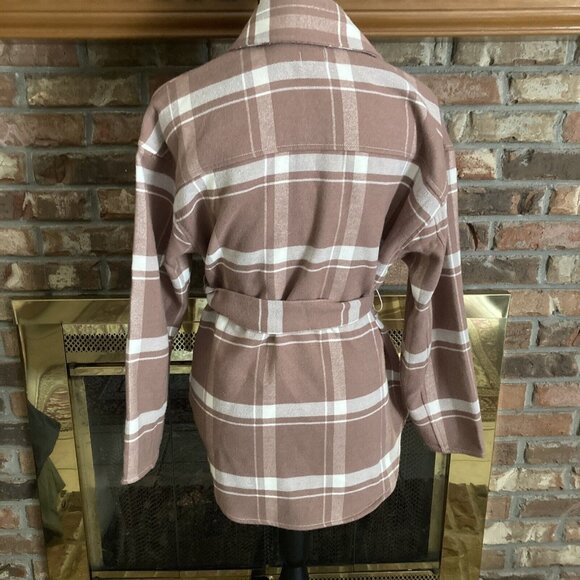 A New Day brown Plaid Tie Front Jacket Size XS - Picture 5 of 8